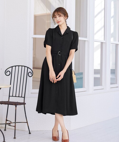 【セール】【洗える】開襟シャツワンピース（シャツワンピース）｜Tiaclasse（ティアクラッセ）