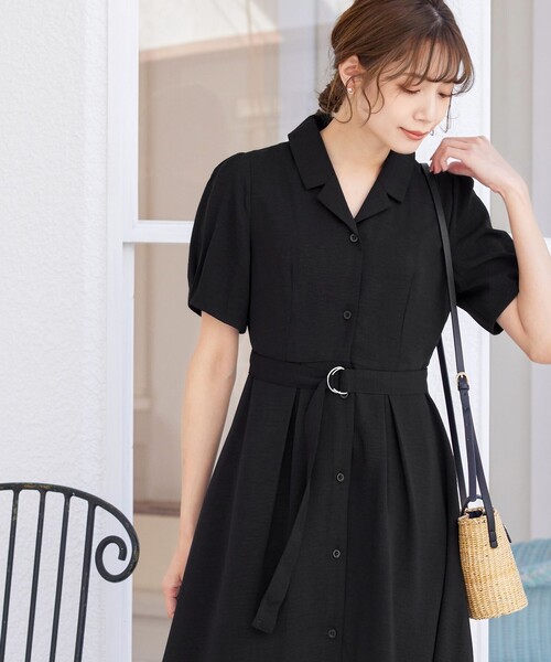 【セール】【洗える】開襟シャツワンピース（シャツワンピース）｜Tiaclasse（ティアクラッセ）