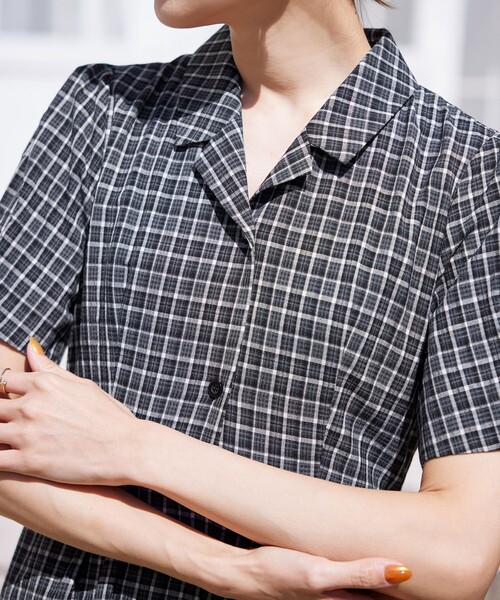 【セール】【洗える】開襟シャツワンピース（シャツワンピース）｜Tiaclasse（ティアクラッセ）