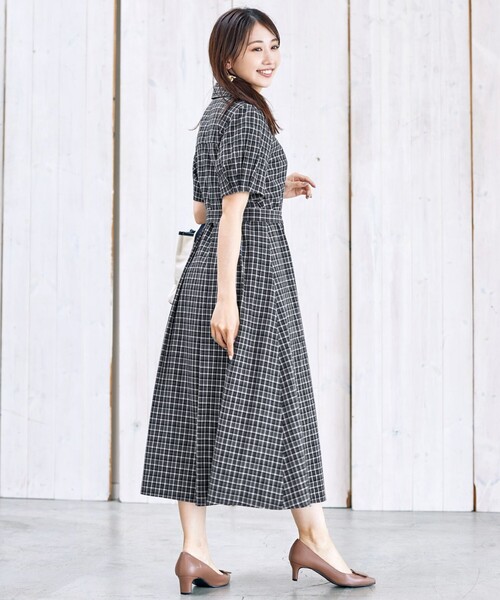 【セール】【洗える】開襟シャツワンピース（シャツワンピース）｜Tiaclasse（ティアクラッセ）