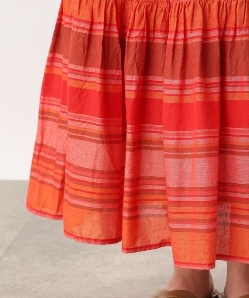 THE SHOP TK (ザ ショップ ティーケー )の「◆【コットン100%/洗える】インドストライプギャザーティアードスカート(スカート・レディース・オレンジ系その他4/アイボリー系2・11/12)」の16枚目の写真