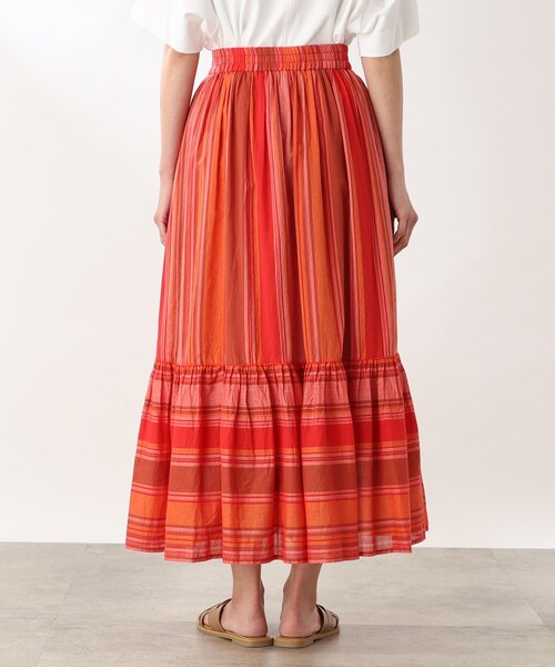 THE SHOP TK (ザ ショップ ティーケー )の「◆【コットン100%/洗える】インドストライプギャザーティアードスカート(スカート・レディース・オレンジ系その他4/アイボリー系2・11/12)」の19枚目の写真