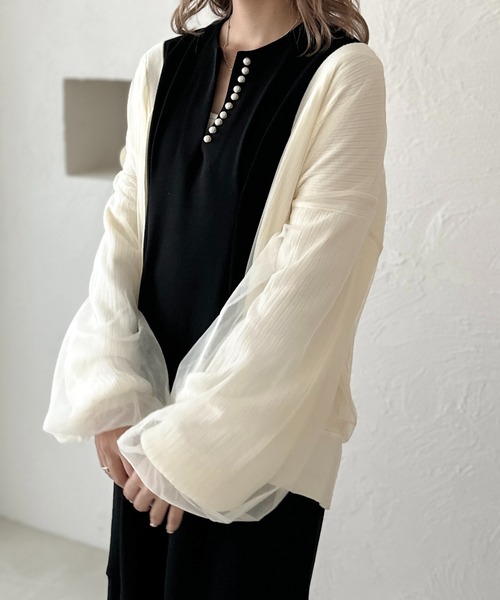 apres jour clair(アプレジュールクレア)の「【apres jour clair】パールマーメイドジャンスカ【ZOZOTOWN限定アイテム】(ジャンパースカート・レディース・ライトブラウン/ブラック/ブラウン系その他/アイボリー・X-LARGE/フリー)」の3枚目の写真