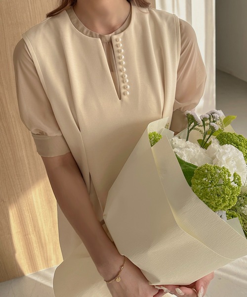 apres jour clair(アプレジュールクレア)の「【apres jour clair】パールマーメイドジャンスカ【ZOZOTOWN限定アイテム】(ジャンパースカート・レディース・ライトブラウン/ブラック/ブラウン系その他/アイボリー・X-LARGE/フリー)」の6枚目の写真