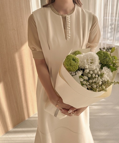 apres jour clair(アプレジュールクレア)の「【apres jour clair】パールマーメイドジャンスカ【ZOZOTOWN限定アイテム】(ジャンパースカート・レディース・ライトブラウン/ブラック/ブラウン系その他/アイボリー・X-LARGE/フリー)」の8枚目の写真