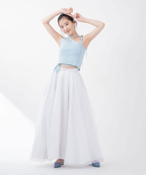 qumerry.（キュメリ）の「デコルテデザインノースリニット（その他トップス・レディース・ホワイト/ブラック/サックスブルー・SMALL/MEDIUM）」の17枚目の写真