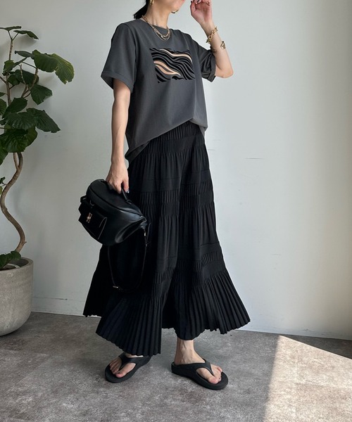 DouDou（ドゥドゥ）の「【WEB限定】ティアードプリーツスカート（スカート・レディース・グリーン/ブルー/ブラック・FREE）」の21枚目の写真