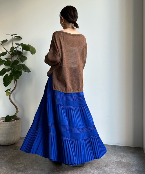 DouDou（ドゥドゥ）の「【WEB限定】ティアードプリーツスカート（スカート・レディース・グリーン/ブルー/ブラック・FREE）」の10枚目の写真