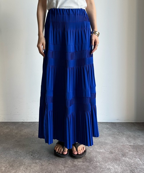 DouDou（ドゥドゥ）の「【WEB限定】ティアードプリーツスカート（スカート・レディース・グリーン/ブルー/ブラック・FREE）」の15枚目の写真