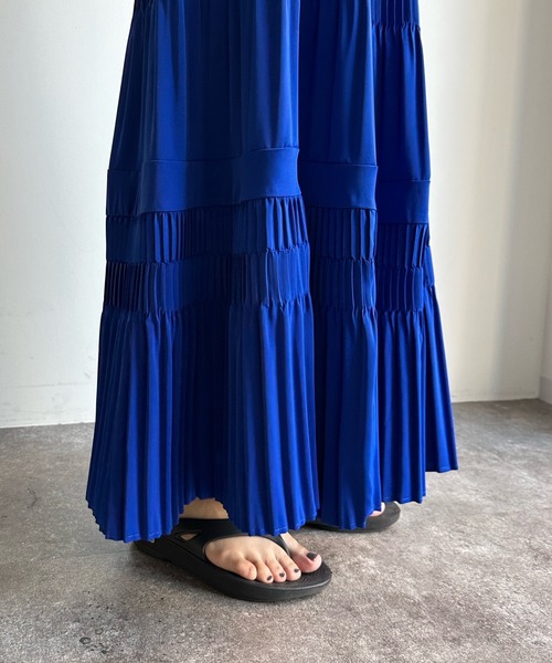 DouDou（ドゥドゥ）の「【WEB限定】ティアードプリーツスカート（スカート・レディース・グリーン/ブルー/ブラック・FREE）」の19枚目の写真