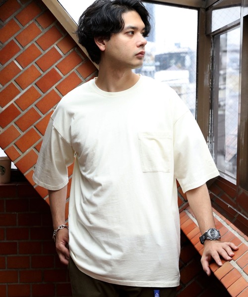 Toucan Surfing（トゥーカンサーフィン）の「ToucanSurfing 顔料染めポケットTシャツ（Tシャツ/カットソー・メンズ・ブラウン/ブラック/オフホワイト/サックスブルー・X-LARGE/MEDIUM/LARGE）」の2枚目の写真