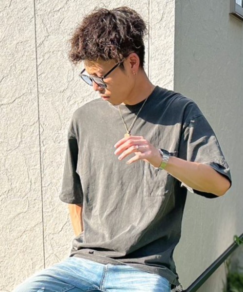 Toucan Surfing（トゥーカンサーフィン）の「ToucanSurfing 顔料染めポケットTシャツ（Tシャツ/カットソー・メンズ・ブラウン/ブラック/オフホワイト/サックスブルー・X-LARGE/MEDIUM/LARGE）」の3枚目の写真