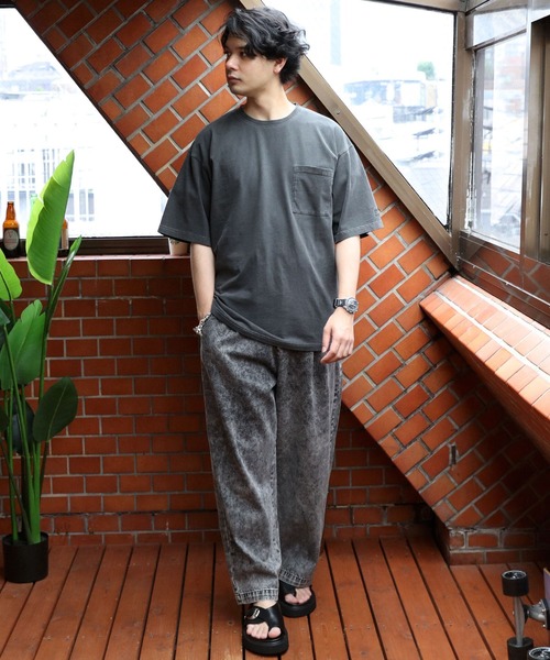 Toucan Surfing（トゥーカンサーフィン）の「ToucanSurfing 顔料染めポケットTシャツ（Tシャツ/カットソー・メンズ・ブラウン/ブラック/オフホワイト/サックスブルー・X-LARGE/MEDIUM/LARGE）」の7枚目の写真