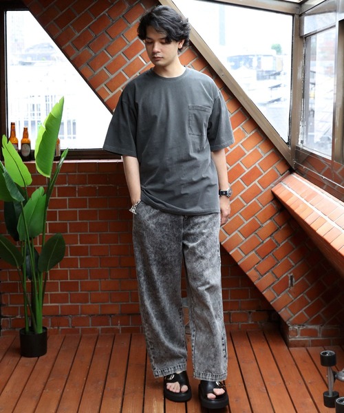 Toucan Surfing（トゥーカンサーフィン）の「ToucanSurfing 顔料染めポケットTシャツ（Tシャツ/カットソー・メンズ・ブラウン/ブラック/オフホワイト/サックスブルー・X-LARGE/MEDIUM/LARGE）」の8枚目の写真