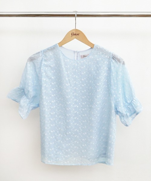 flower（フラワー）の「テンダーエンブロイダリーハーフブラウス（シャツ/ブラウス・レディース・ブルー/オレンジ・FREE）」の20枚目の写真