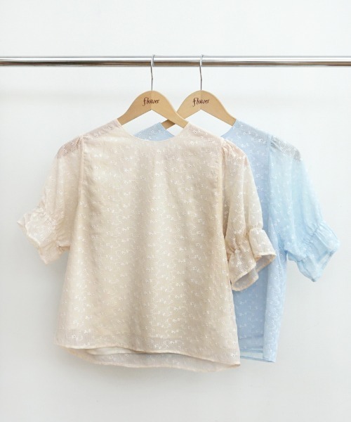 flower（フラワー）の「テンダーエンブロイダリーハーフブラウス（シャツ/ブラウス・レディース・ブルー/オレンジ・FREE）」の21枚目の写真
