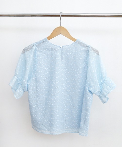 flower（フラワー）の「テンダーエンブロイダリーハーフブラウス（シャツ/ブラウス・レディース・ブルー/オレンジ・FREE）」の22枚目の写真