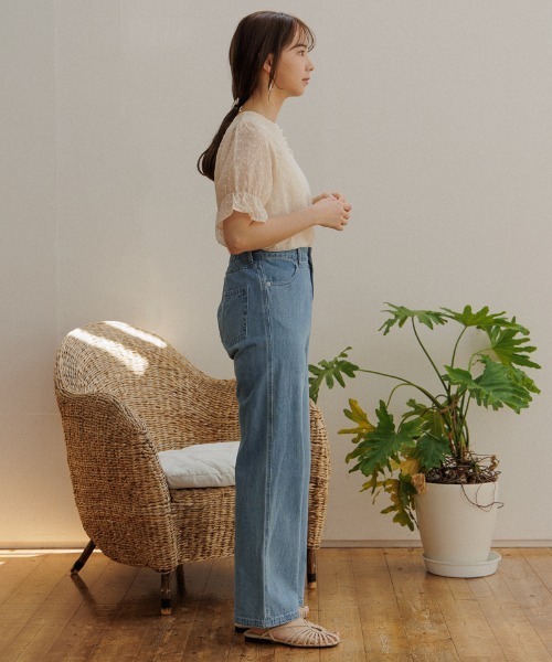 flower（フラワー）の「テンダーエンブロイダリーハーフブラウス（シャツ/ブラウス・レディース・ブルー/オレンジ・FREE）」の7枚目の写真