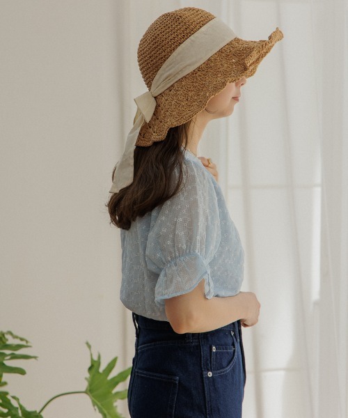 flower（フラワー）の「テンダーエンブロイダリーハーフブラウス（シャツ/ブラウス・レディース・ブルー/オレンジ・FREE）」の12枚目の写真