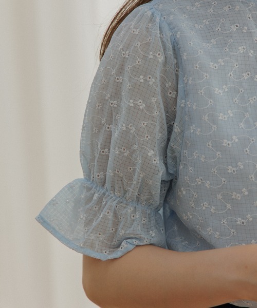 flower（フラワー）の「テンダーエンブロイダリーハーフブラウス（シャツ/ブラウス・レディース・ブルー/オレンジ・FREE）」の18枚目の写真