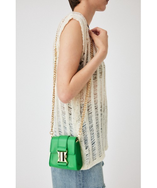 MOUSSY（マウジー）の「CHAIN STRAP バッグ（ショルダーバッグ・レディース・ブラック/ホワイト/グリーン・FREE）」の6枚目の写真