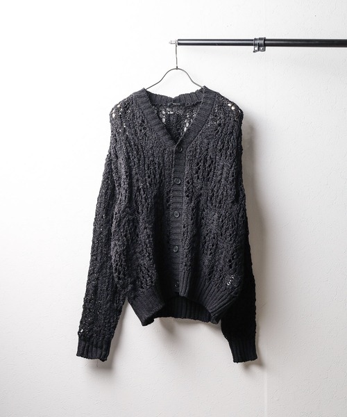 "Bling leads" рельефный вязаный V‑neck кардиган