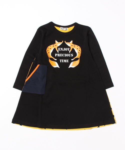 RAGMART(ラグマート)の「切り替えワンピース(ワンピース・キッズ・ブラック/キャメル・100cm/130cm/110cm/120cm)」の1枚目の写真