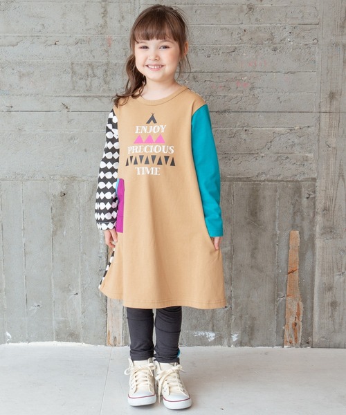 RAGMART(ラグマート)の「切り替えワンピース(ワンピース・キッズ・ブラック/キャメル・100cm/130cm/110cm/120cm)」の9枚目の写真