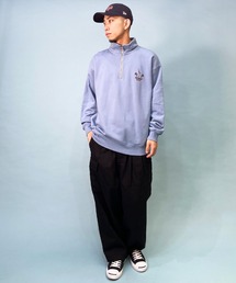 ネイビーL マルボンゴルフ モックネック トレーナー ハーフジップ トップス 即日発送 】マルボンゴルフ ハーフジップ モックネック トップス