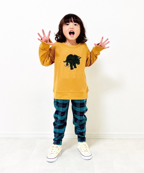 SKAPE（エスケープ）の「ﾆｯﾄﾁｪｯｸｼﾞｮｯﾊﾟｰｽﾞ（その他パンツ・キッズ・ベージュ/ネイビー・100cm/90cm/110cm/130cm/120cm/80ｃｍ）」の4枚目の写真