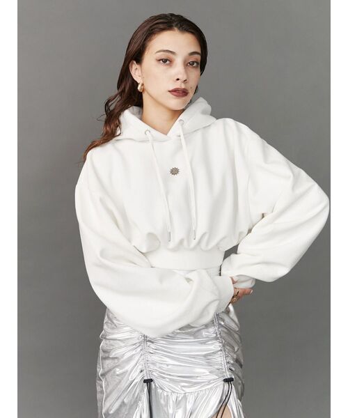 EVRIS（エヴリス）の「SUNNYクロップドフーディー（パーカー・レディース・ネイビー/ブラック/ホワイト・FREE）」の9枚目の写真