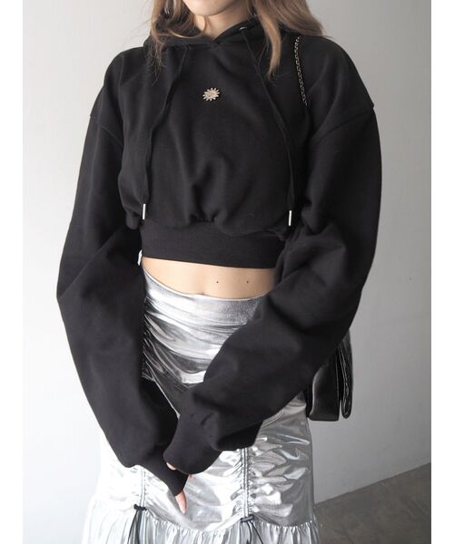 EVRIS（エヴリス）の「SUNNYクロップドフーディー（パーカー・レディース・ネイビー/ブラック/ホワイト・FREE）」の19枚目の写真