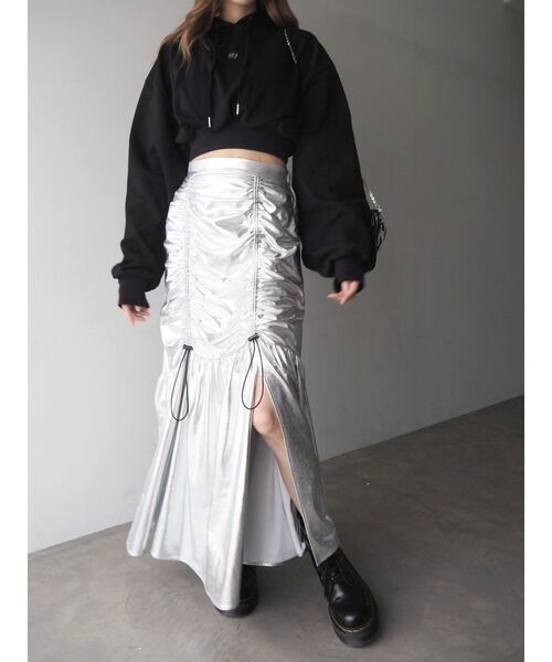 EVRIS（エヴリス）の「SUNNYクロップドフーディー（パーカー・レディース・ネイビー/ブラック/ホワイト・FREE）」の20枚目の写真