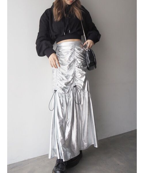 EVRIS（エヴリス）の「SUNNYクロップドフーディー（パーカー・レディース・ネイビー/ブラック/ホワイト・FREE）」の21枚目の写真