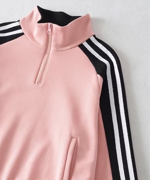 Chick（チック）の「▲Side Line Half Zip Sweat / サイドラインハーフジップスウェット（スウェット・レディース・ブラウン/ベージュ/ブラック/チャコール/ピンク・S/M）」の11枚目の写真