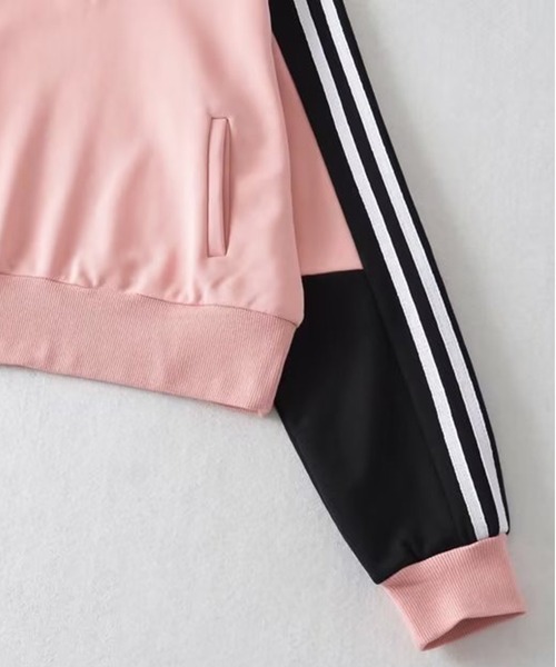 Chick（チック）の「▲Side Line Half Zip Sweat / サイドラインハーフジップスウェット（スウェット・レディース・ブラウン/ベージュ/ブラック/チャコール/ピンク・S/M）」の7枚目の写真