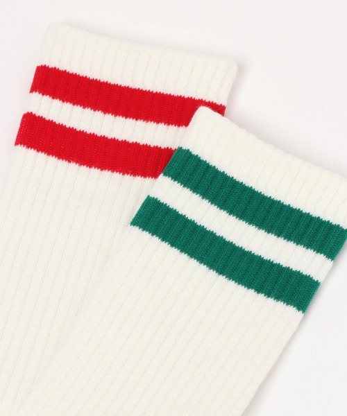 LOWRYS FARM（ローリーズファーム）の「ＨＥＬＬＯラインソックス  968281（ソックス/靴下・キッズ・レッド/グリーン/ブラック・MEDIUM/LARGE）」の14枚目の写真
