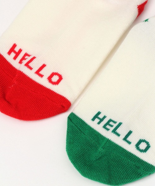 LOWRYS FARM（ローリーズファーム）の「ＨＥＬＬＯラインソックス  968281（ソックス/靴下・キッズ・レッド/グリーン/ブラック・MEDIUM/LARGE）」の15枚目の写真