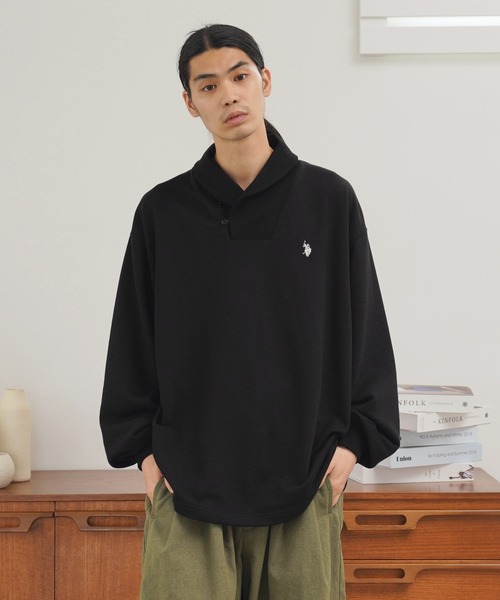 U.S. POLO ASSN.(ユーエスポロアッスン)の「U.S. POLO ASSN. / ユーエスポロアッスン 別注 コラボ ショールカラースウェットトレーナー(スウェット・メンズ・グレイッシュベージュ/ネイビー/ブラック・LARGE/MEDIUM)」の10枚目の写真
