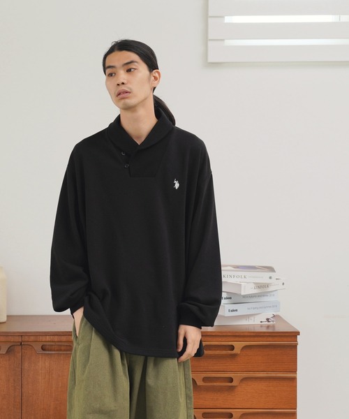 U.S. POLO ASSN.(ユーエスポロアッスン)の「U.S. POLO ASSN. / ユーエスポロアッスン 別注 コラボ ショールカラースウェットトレーナー(スウェット・メンズ・グレイッシュベージュ/ネイビー/ブラック・LARGE/MEDIUM)」の11枚目の写真