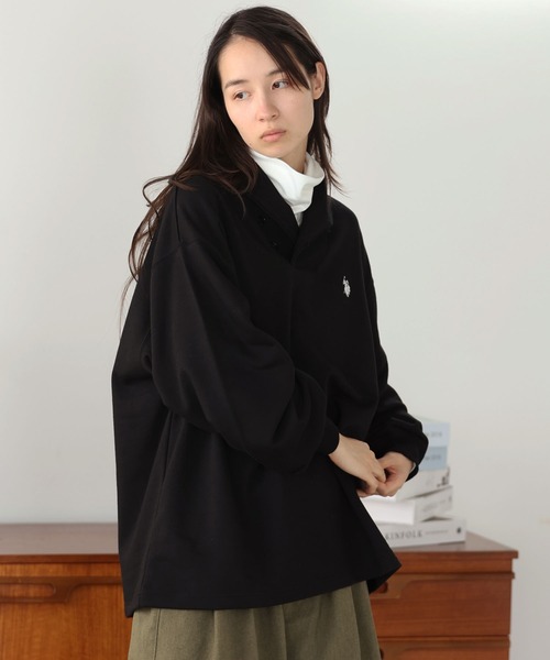 U.S. POLO ASSN.(ユーエスポロアッスン)の「U.S. POLO ASSN. / ユーエスポロアッスン 別注 コラボ ショールカラースウェットトレーナー(スウェット・メンズ・グレイッシュベージュ/ネイビー/ブラック・LARGE/MEDIUM)」の4枚目の写真