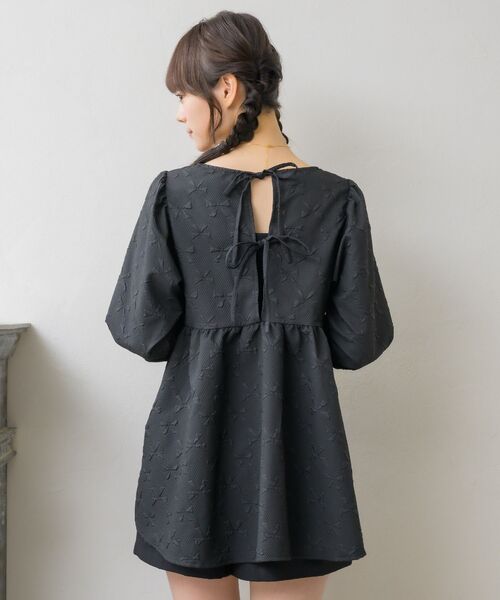 アメノチハレ　リボンジャガードチュニック アメノチハレ リボンジャガードチュニック