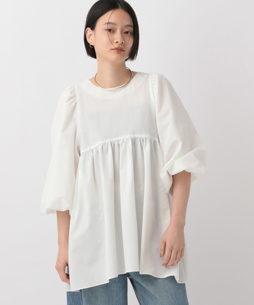 A part by（アパートバイ）の「ペプラムブラウス_長袖（シャツ/ブラウス・レディース・ライトベージュ/アイボリー/ブラック/オフホワイト・FREE）」の6枚目の写真