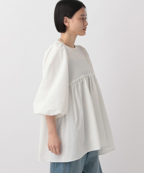 A part by（アパートバイ）の「ペプラムブラウス_長袖（シャツ/ブラウス・レディース・ライトベージュ/アイボリー/ブラック/オフホワイト・FREE）」の7枚目の写真