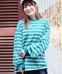 チチカカ | カラフルボーダークルーネックロングＴシャツ【ユニセックス】(Tシャツ/カットソー)