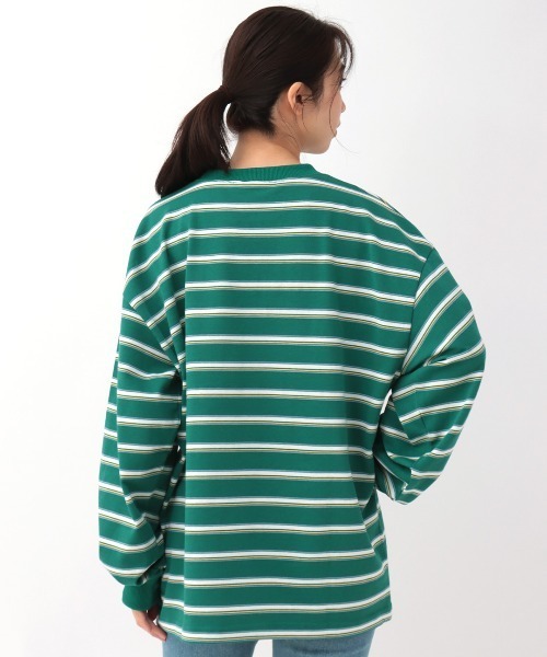 チチカカ（チチカカ）の「カラフルボーダークルーネックロングＴシャツ【ユニセックス】（Tシャツ/カットソー・メンズ・ブルー/ブラック/グリーン・FREE）」の11枚目の写真