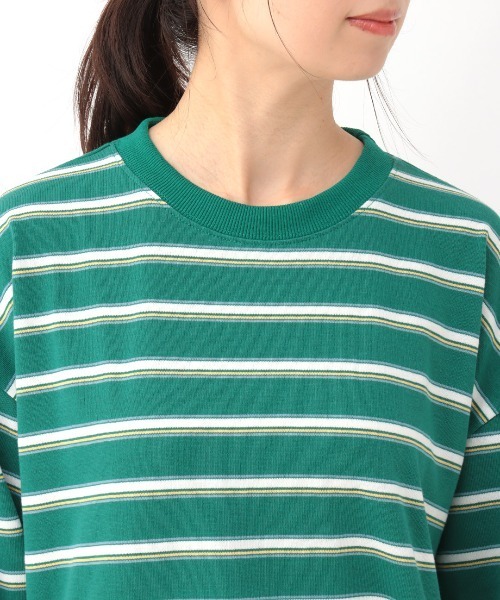 チチカカ（チチカカ）の「カラフルボーダークルーネックロングＴシャツ【ユニセックス】（Tシャツ/カットソー・メンズ・ブルー/ブラック/グリーン・FREE）」の12枚目の写真