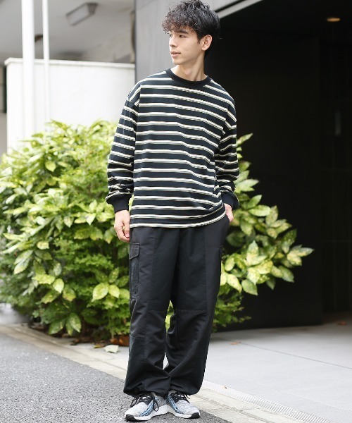 チチカカ（チチカカ）の「カラフルボーダークルーネックロングＴシャツ【ユニセックス】（Tシャツ/カットソー・メンズ・ブルー/ブラック/グリーン・FREE）」の22枚目の写真