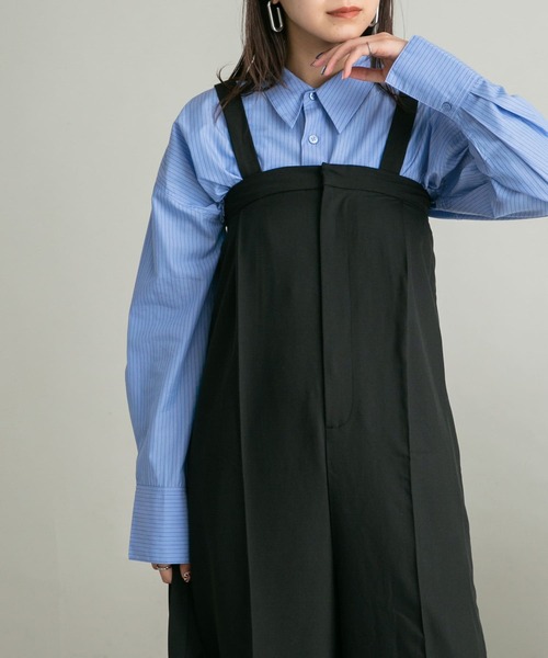 KBF（ケイビーエフ）の「ヘムドロストシャツ（シャツ/ブラウス・レディース・ブルー系その他/ブラック/パープル系その他/オフホワイト・ONE）」の3枚目の写真