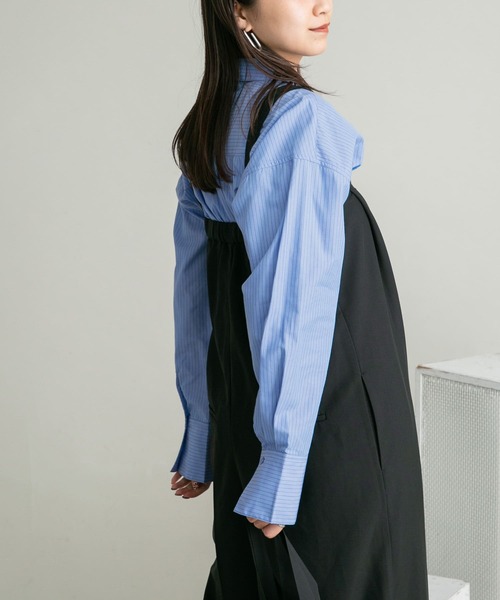 KBF（ケイビーエフ）の「ヘムドロストシャツ（シャツ/ブラウス・レディース・ブルー系その他/ブラック/パープル系その他/オフホワイト・ONE）」の6枚目の写真